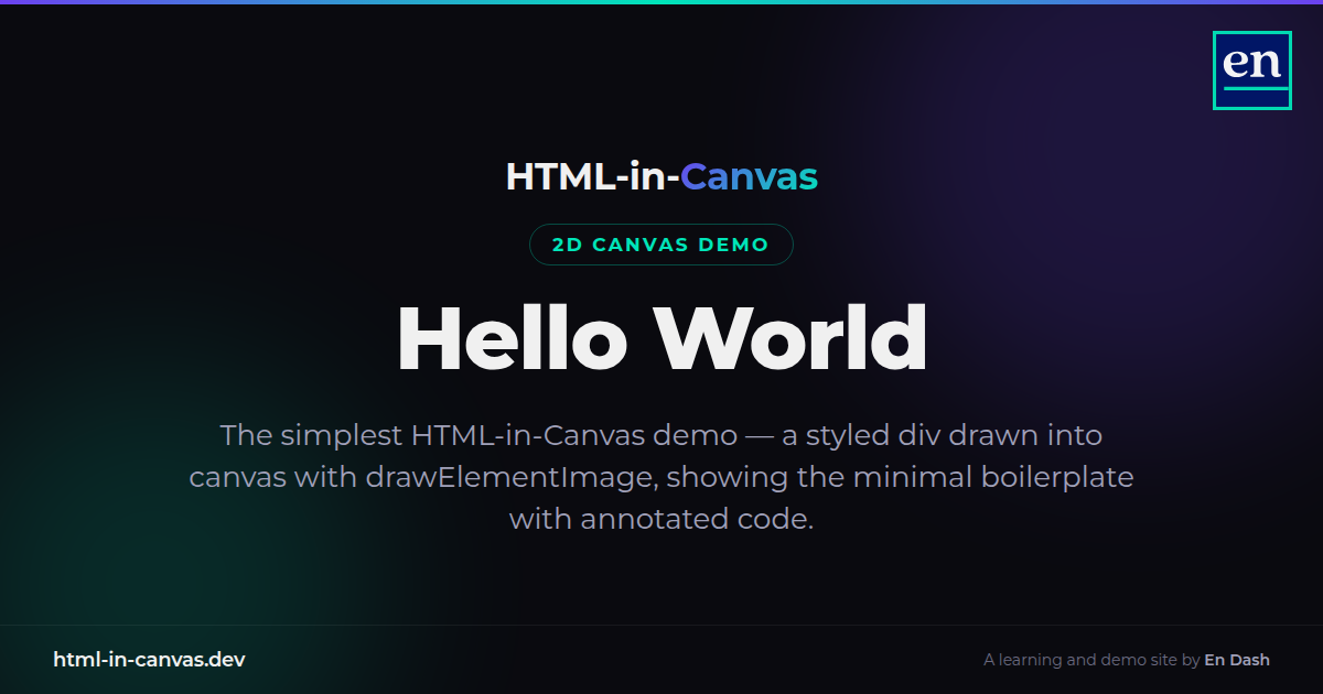 Hello World HTML in Canvas
